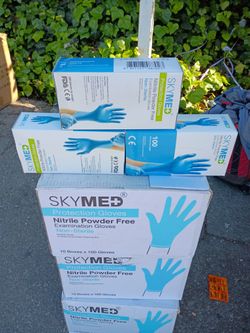 Sky Med Nitrile Powder Free 100 Gloves  Blue 