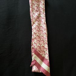 coach silk skinny scarf pink