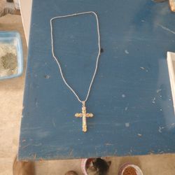 2-tone Crucifix Necklace