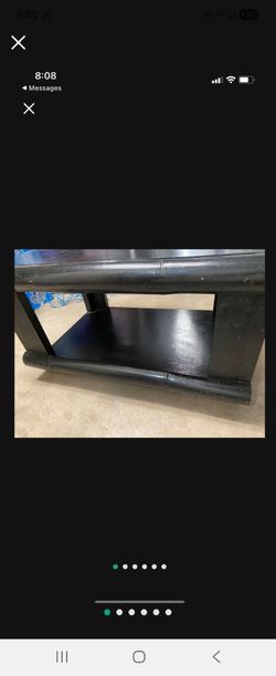 Black Wood Coffee Table with Lower Shelf