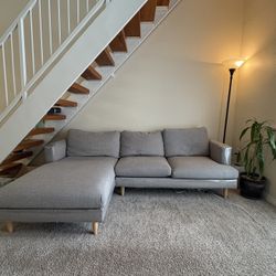 Light Grey L-Shaped Sofa