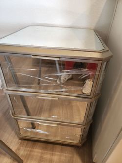 Champagne Silver Mirror Drawer/Dresser