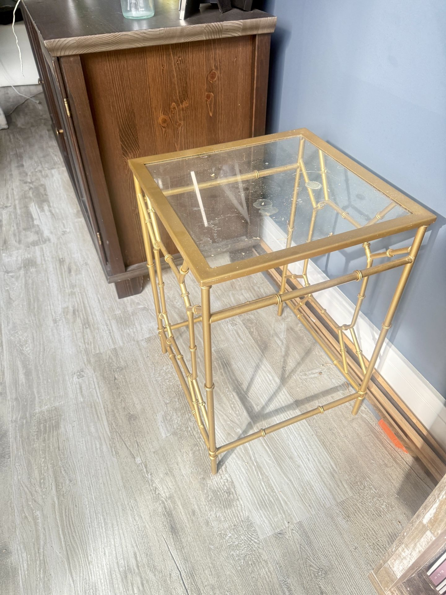Gold And Glass Side Table