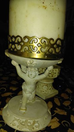 Angel ceramic candle or plant holder