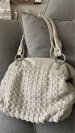 Grey faux leather handbag