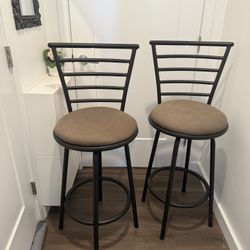 Set of 2 Swivel Bar Stools - Metal, 30 inch seat height