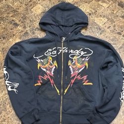 Ed Hardy Graphic Zip-Up Hoodie