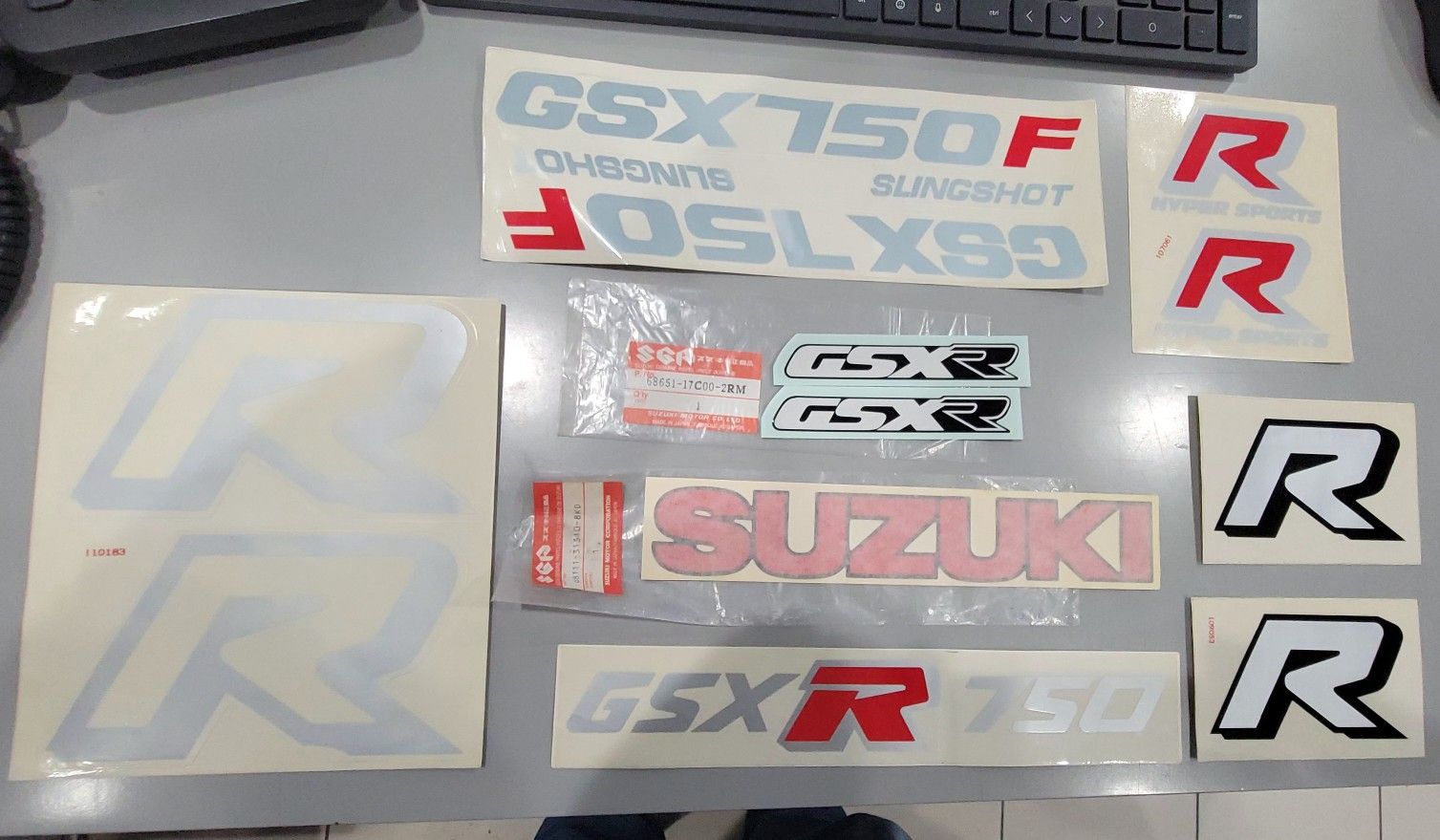 1985 to 1991 Suzuki GSX 750 Decals.