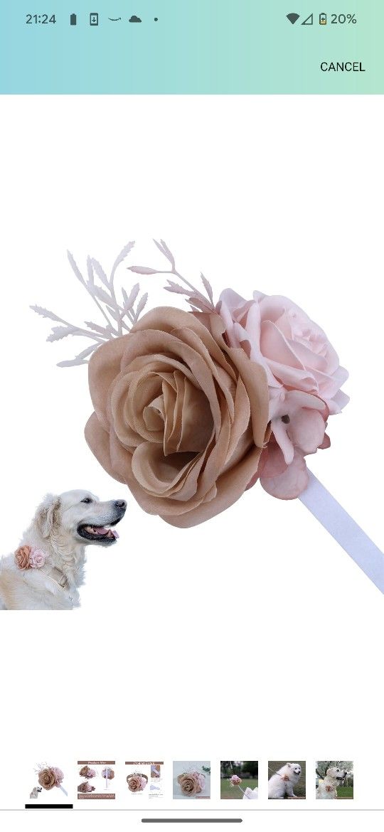 Floral Accessory for Dog Collar Elegant Rose Charm
