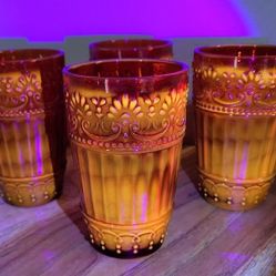 4 Amberina Drinking Glasses  4 For $40