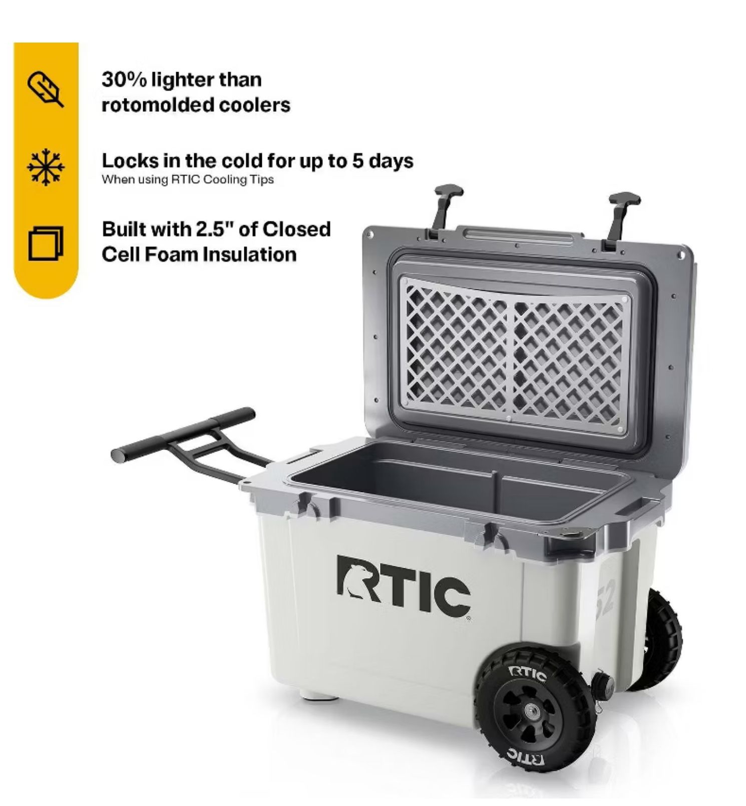 RTic 52qt Ultra Light Wheeled Cooler NEW !