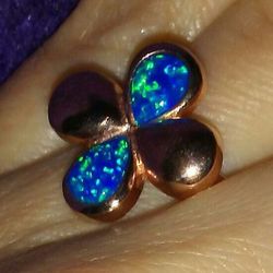 Beautiful Custom Rose Gold Blue Fire Opal Ring!!!