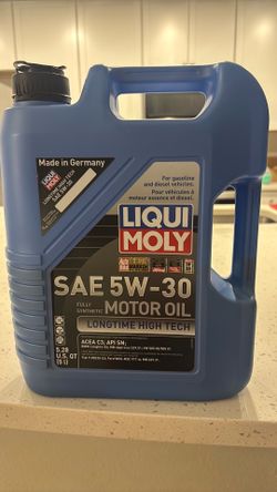 Brand new, sealed Liqui Moly 5W-30 full synthetic motor oil (5 liter / 5.28 qt)