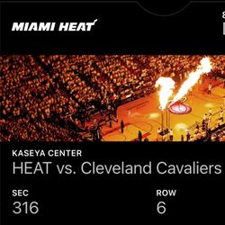 4 Heat Tickets sec 316 Row 6 Seats 3-6