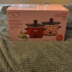 SO YUMMY BY BELLA 2.0 QT TWIN SET 2 PACK SLOW COOKERS WITH REMOVABLE CERAMIC POTS-NEW/SEALED