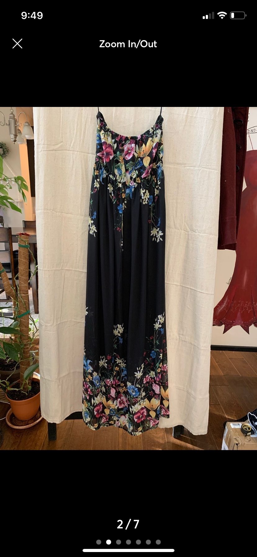 Strapless Floral Maxi Dress Size Large