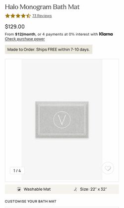 Halo Monogram Bath Mat