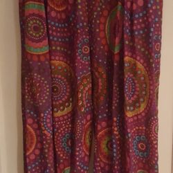 Paisley Print Semi Sheer Cotton Jogger Size Medium 