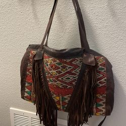 Moroccan Leather Fringe bag