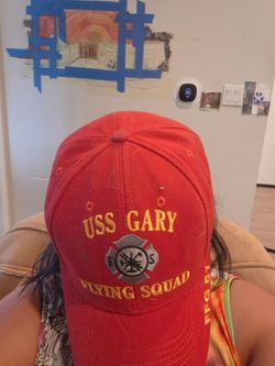 USS Gary FFG-51 Navy Cap — "Flying Squad" Firefighting Team