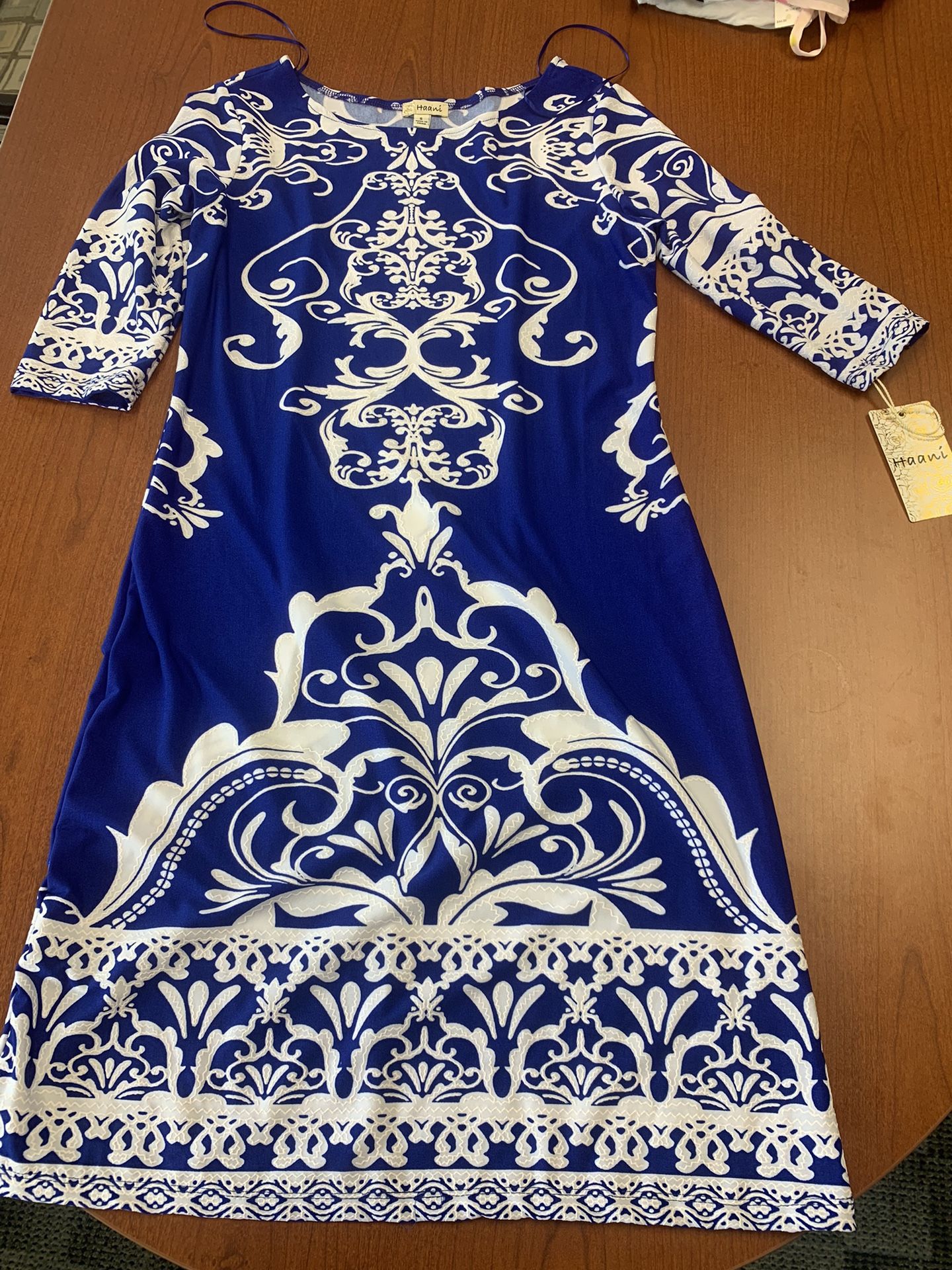 Nwt Haani Blue White Dress