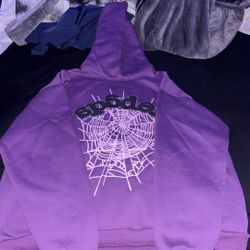 Purple Rhinestone Spider Hoodie XL