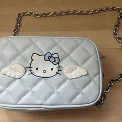 Forever 21 Limited Edition Hello Kitty Blue Angel Quilted Crossbody Purse