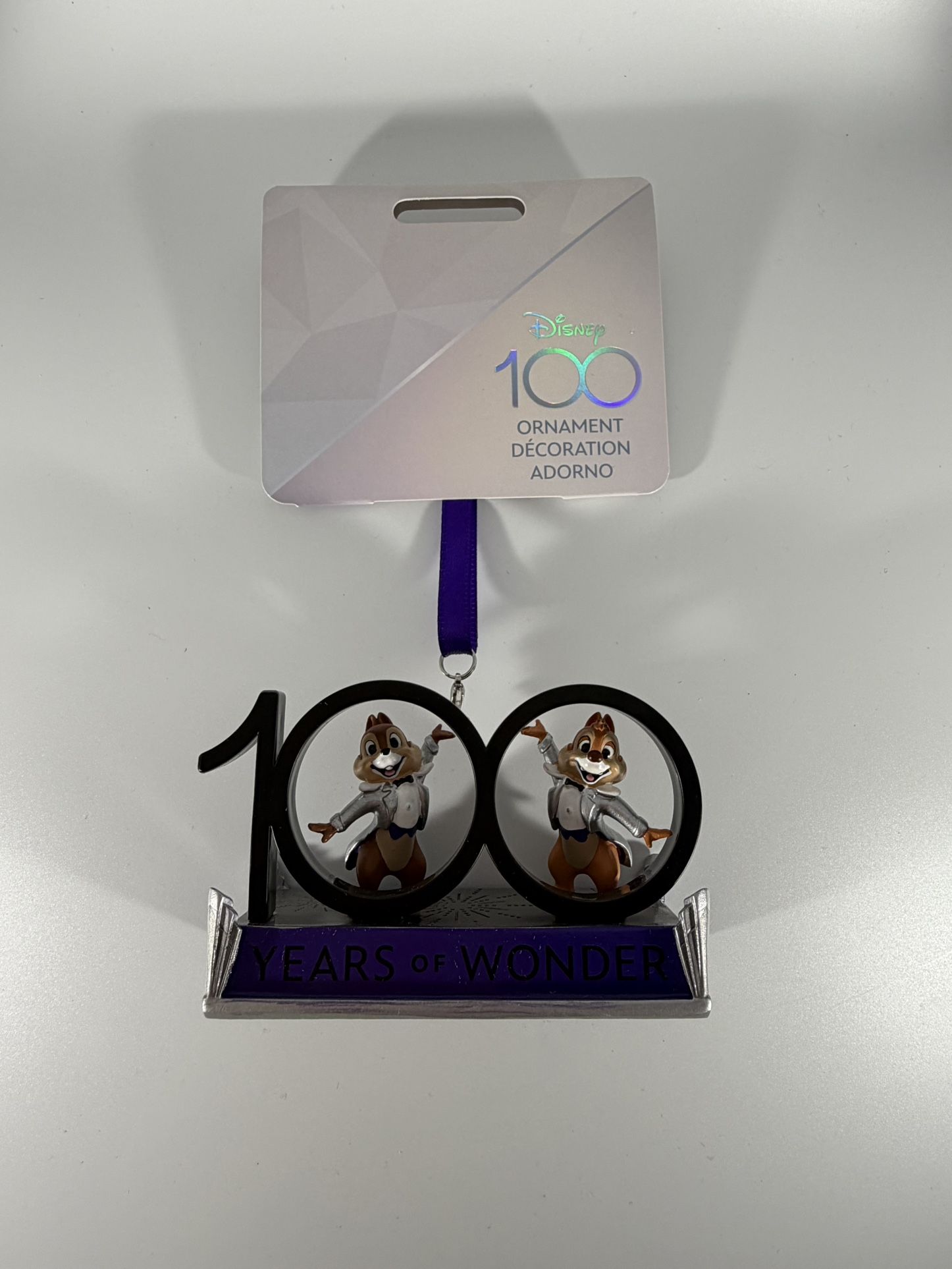 New Disney Chip & Dale 100 Ornament 
