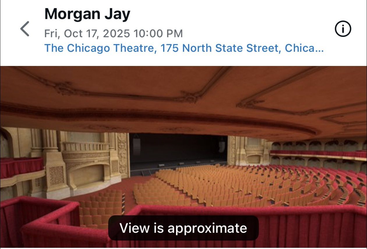 Morgan Jay Sold out Show Chicago Theatre 10pm (for sale)