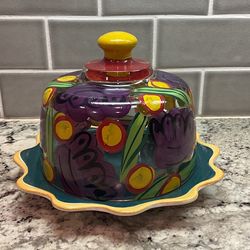 Vintage Fioriware Jardinware Cake/Cheese Dome with Plate