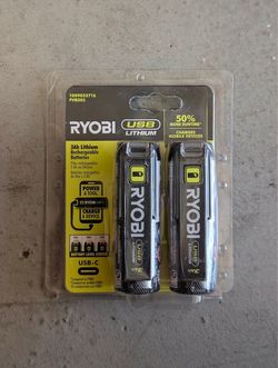 New RYOBI USB Lithium 3.0 Ah Lithium-Ion Rechargeable Battery (2-Pack).