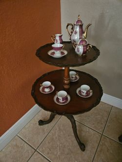 Vintage Carved With Two Tiered Tea Table . Only the table.