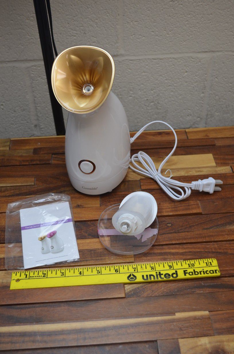 Nano Facial Steamer Warm Mist Ionic Face Pore Cleaner Kit Gold