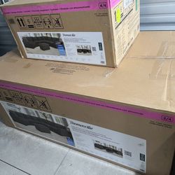 NEW IN BOX Fabric Sectional With Storage Seats & Ottoman 