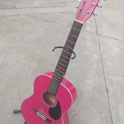 Pink Guitar  Student Size Sounds Great