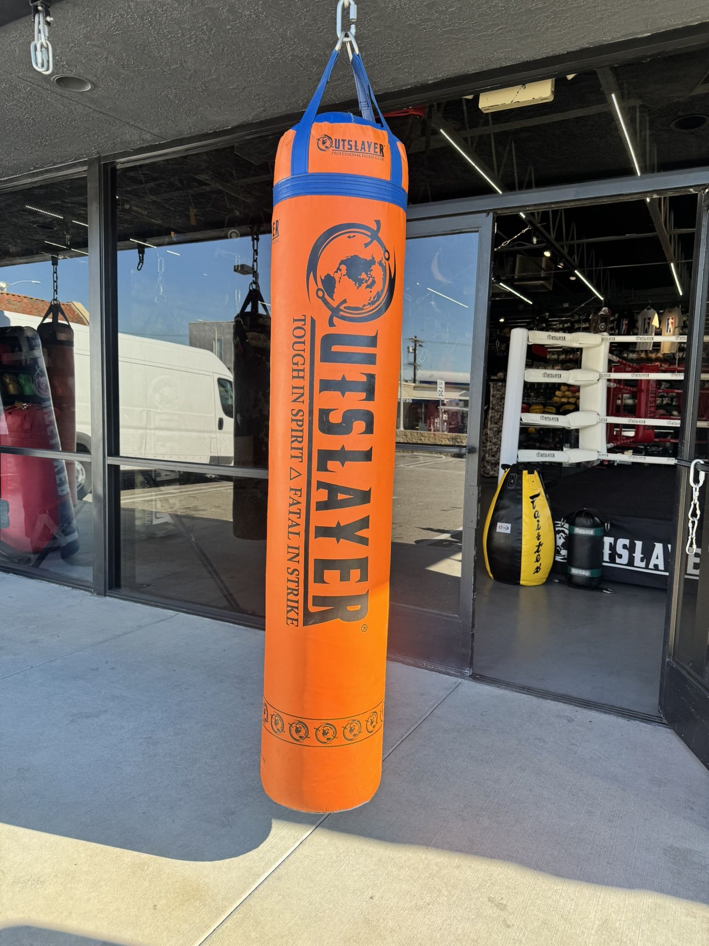 Outslayer Filled 6ft Tall Muay Thai Kickboxing Heavy Punching Bag