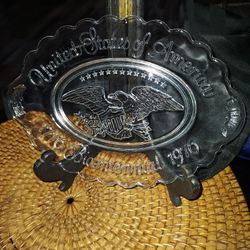 Avon Bicentennial Glass Dish with Eagle