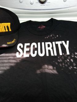 Security Shirt Security Hat And The Security Built The Night Stick