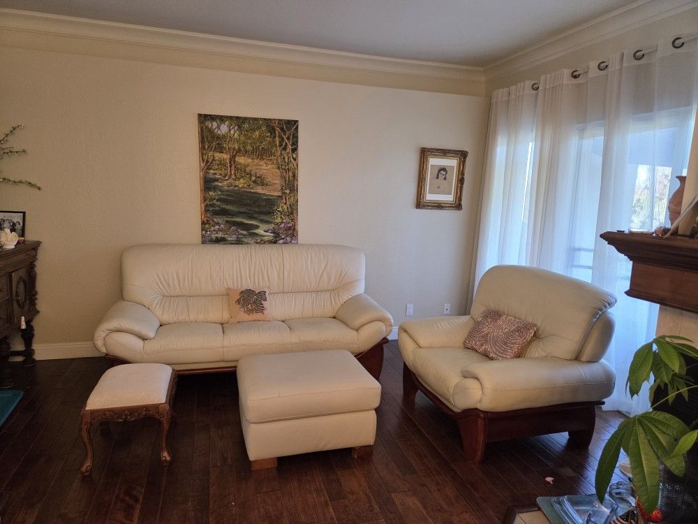 Leathe Sofa, Chair and Ottoman 