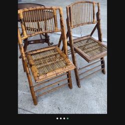 Antique Well-Made, Bamboo Folding Chairs