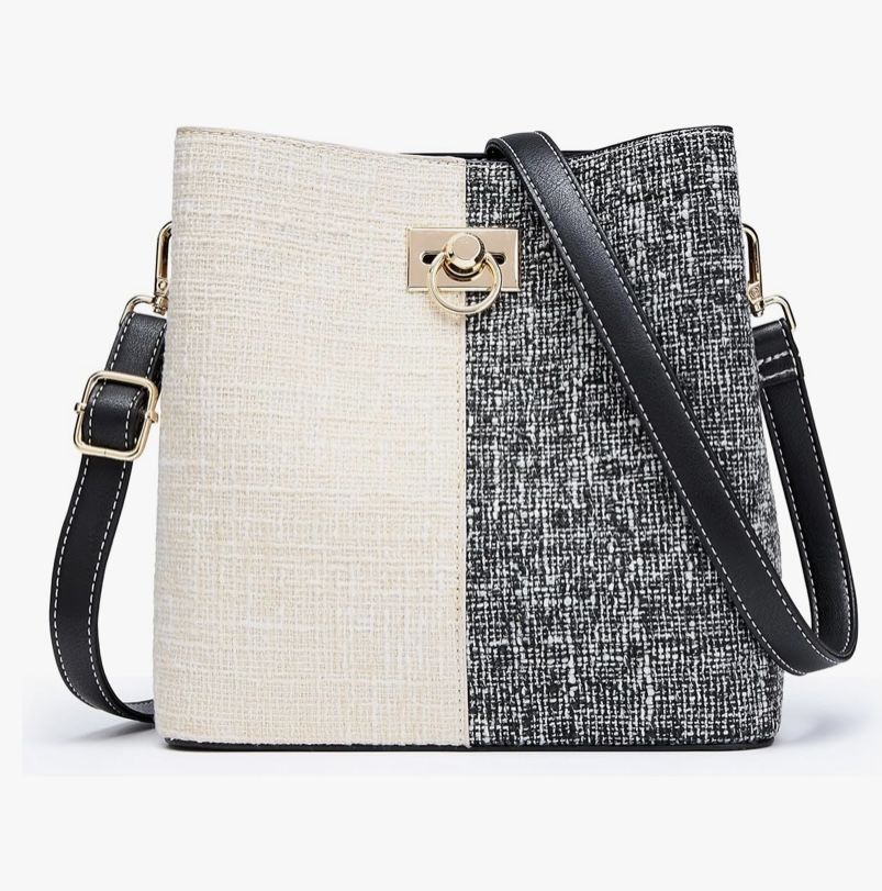 KALIDI Crossbody Purses for Women Vegan Leather Bucket Bag Fashion Ladies Crossbody Handbag Shoulder Purse with Multi Pockets