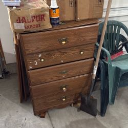 Dresser, 2 Battery’s And 3 Chairs 