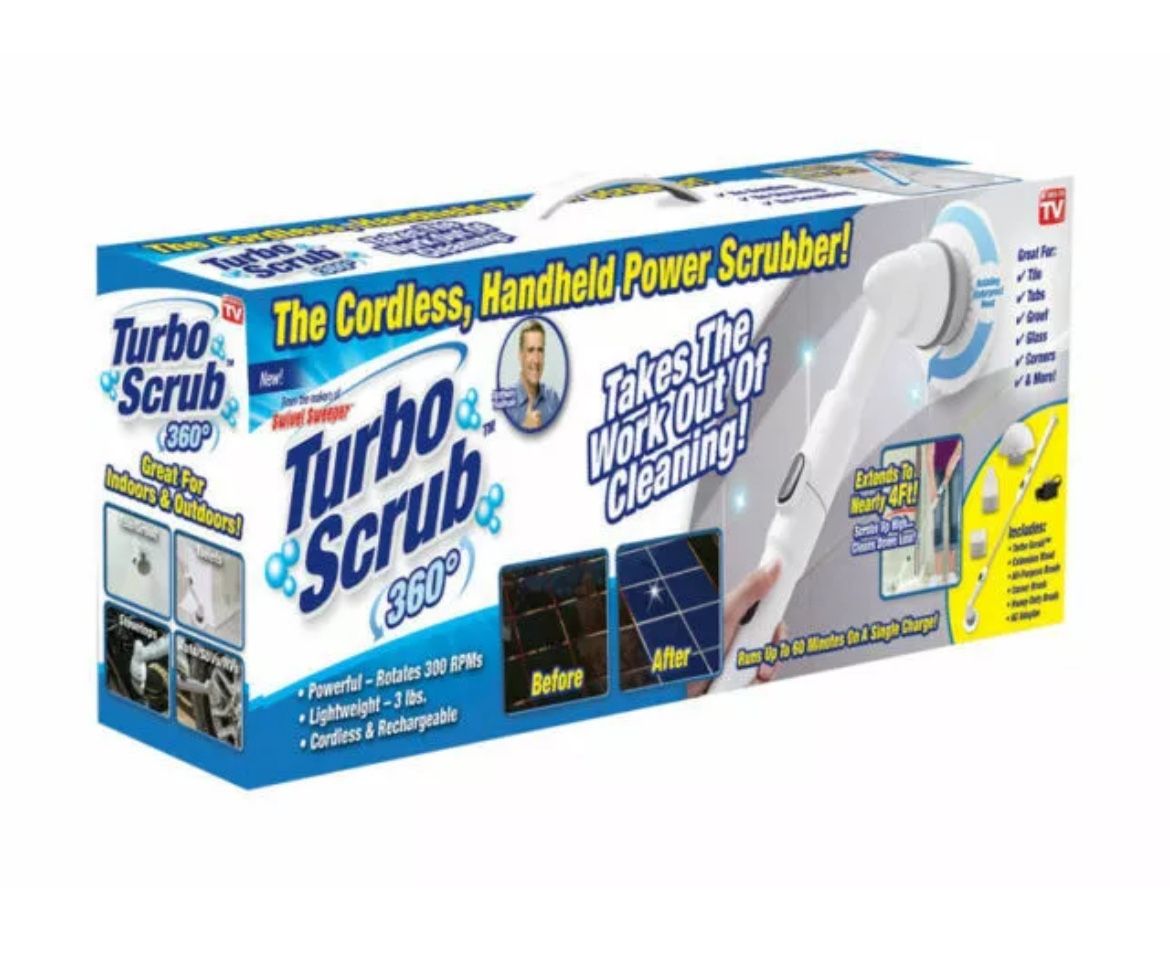 Turbo Scrub 360 Cordless Scrubber for Floor and Tile - White