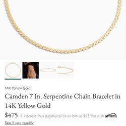 14K Gold Serpentine Chain Bracelet