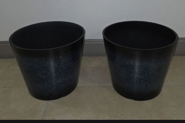 PAIR of 15" (Diameter) Blue Resin Planters (2 for $60) @ Lasting Creations