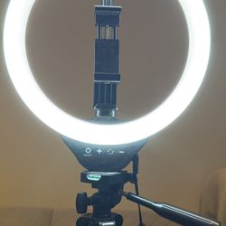 10″ Bi-Color LED Ring Light Tripod Stand with Phone Holder – Adjustable Selfie Setup