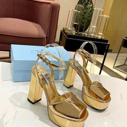 Prada Women's Thick Heel High-heeled Sandals Size: 7.5