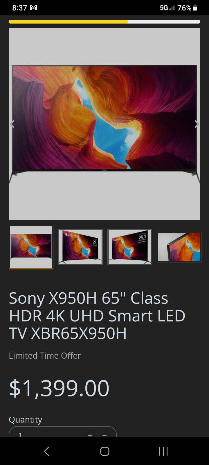 Sony 65 Inch Xbr-950 H 