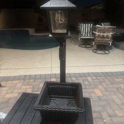 Nice Planter Pot  Solar Lamp  With A healthy Elephant Bush Succulent Plant !