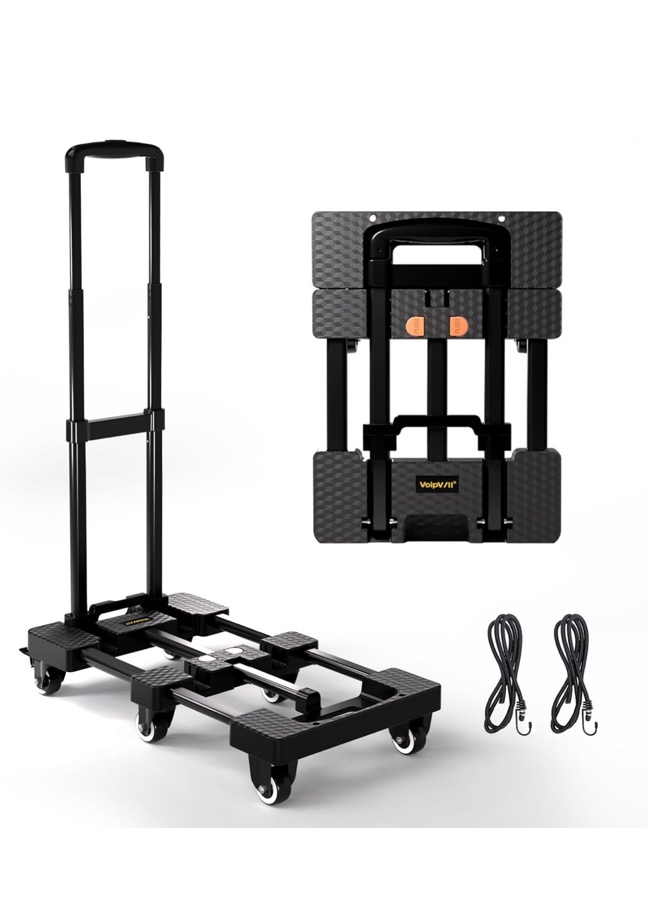 Folding Hand Truck 500lbs, Portable Heavy Duty Dolly Cart